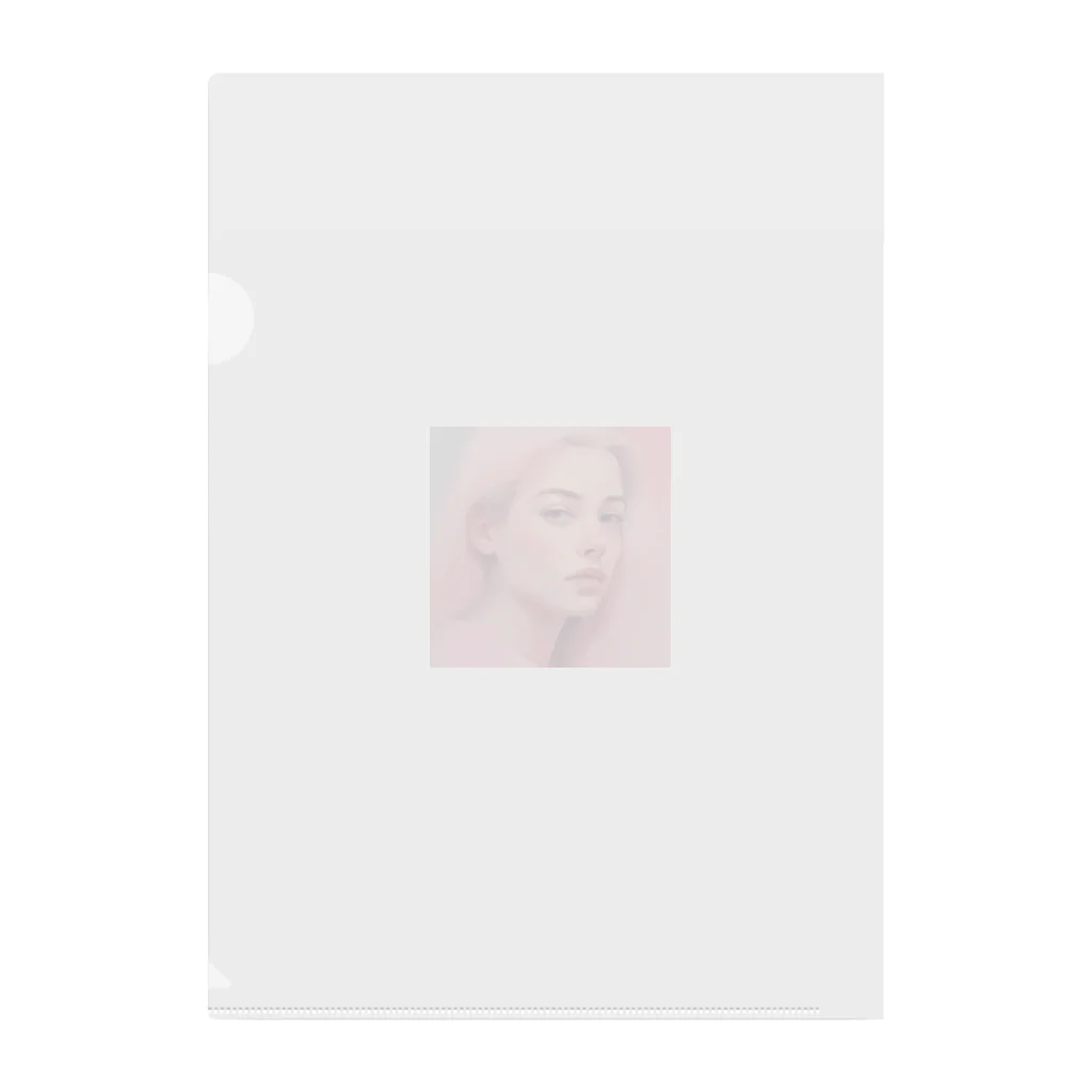 k-famのピンクのチーク美女 Clear File Folder