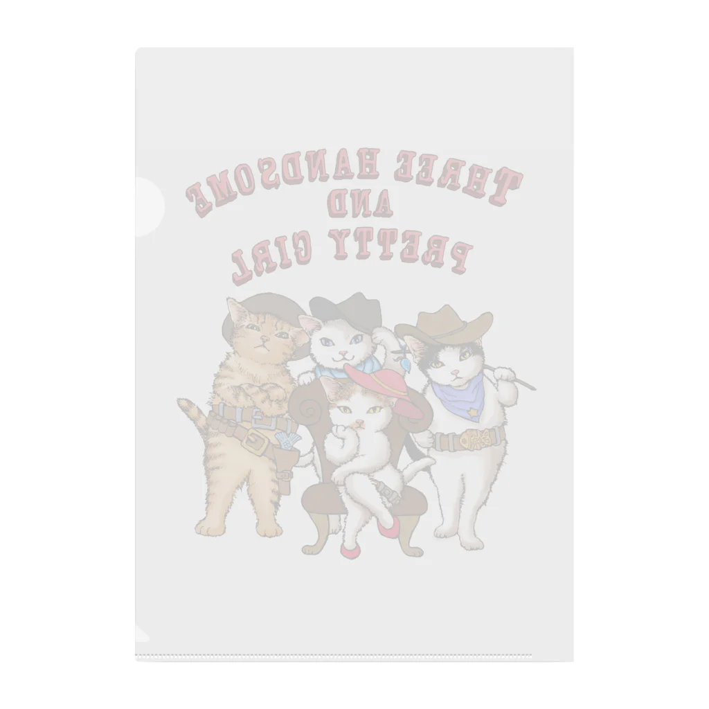 もけけ工房 SUZURI店の3美男子とカワイ子ちゃん Clear File Folder