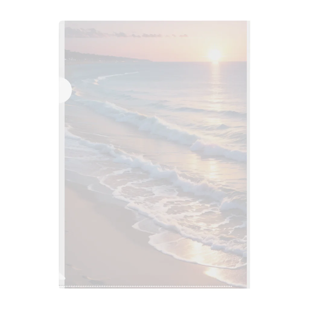 sawatchの浜辺の夕日 Clear File Folder