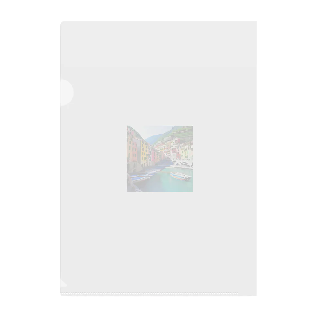 KSK SHOPの絵画のようなチンクエテッレの風景 Clear File Folder