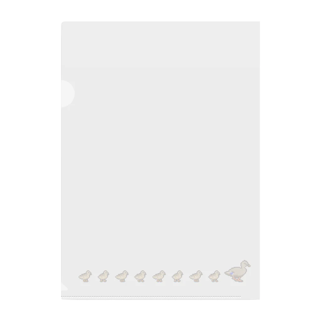 naturaloopのドット絵カルガモ親子の行列 Clear File Folder