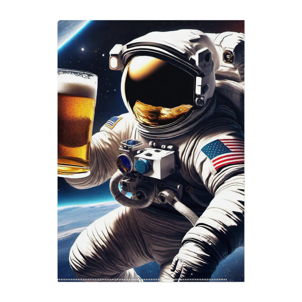 宇宙開発デザイン科の酒飲みアストロノーツ Clear File Folder