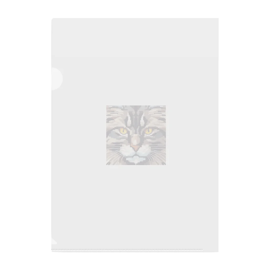 kindonesiaのドット絵のメインクーン Clear File Folder