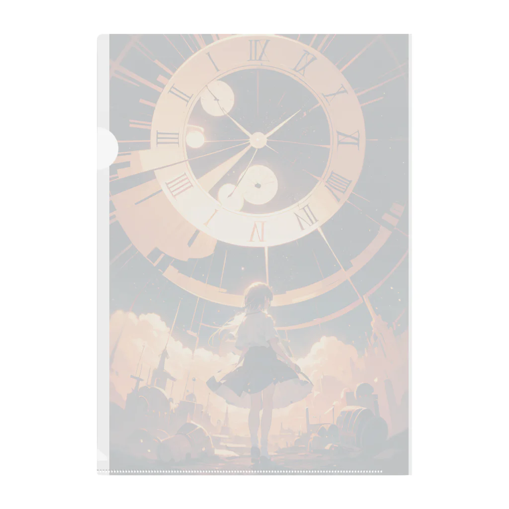 卯月なのかのClock Journey  〜一対の針が紡ぐ絶え間ない調べの旅〜　No.3 「日時計」 Clear File Folder