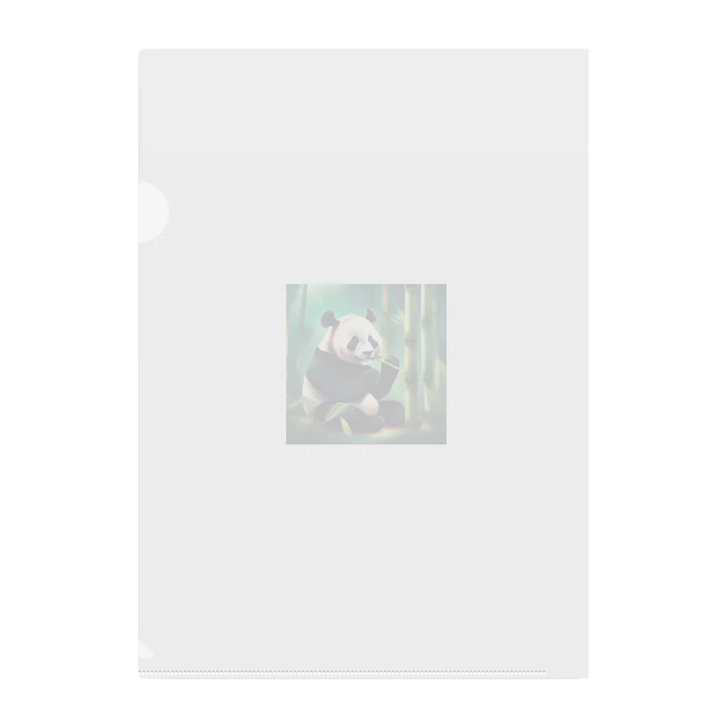 アーミタイのかわいいパンダのイラストグッズ Clear File Folder