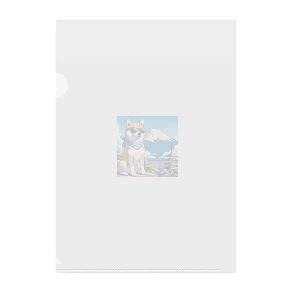 ピヨっこのサングラス犬　【銀次郎】 Clear File Folder