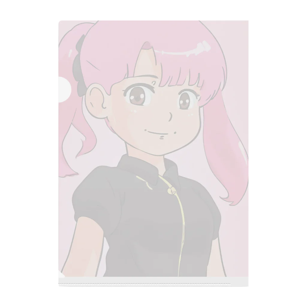 ワンダーワールド・ワンストップのピンク髪の女の子④ Clear File Folder