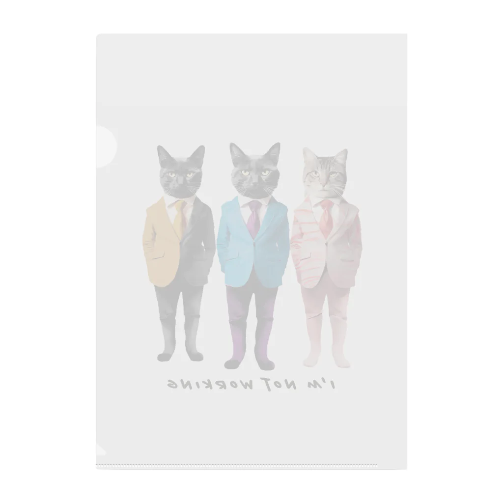 猫神の猫スーツ Clear File Folder