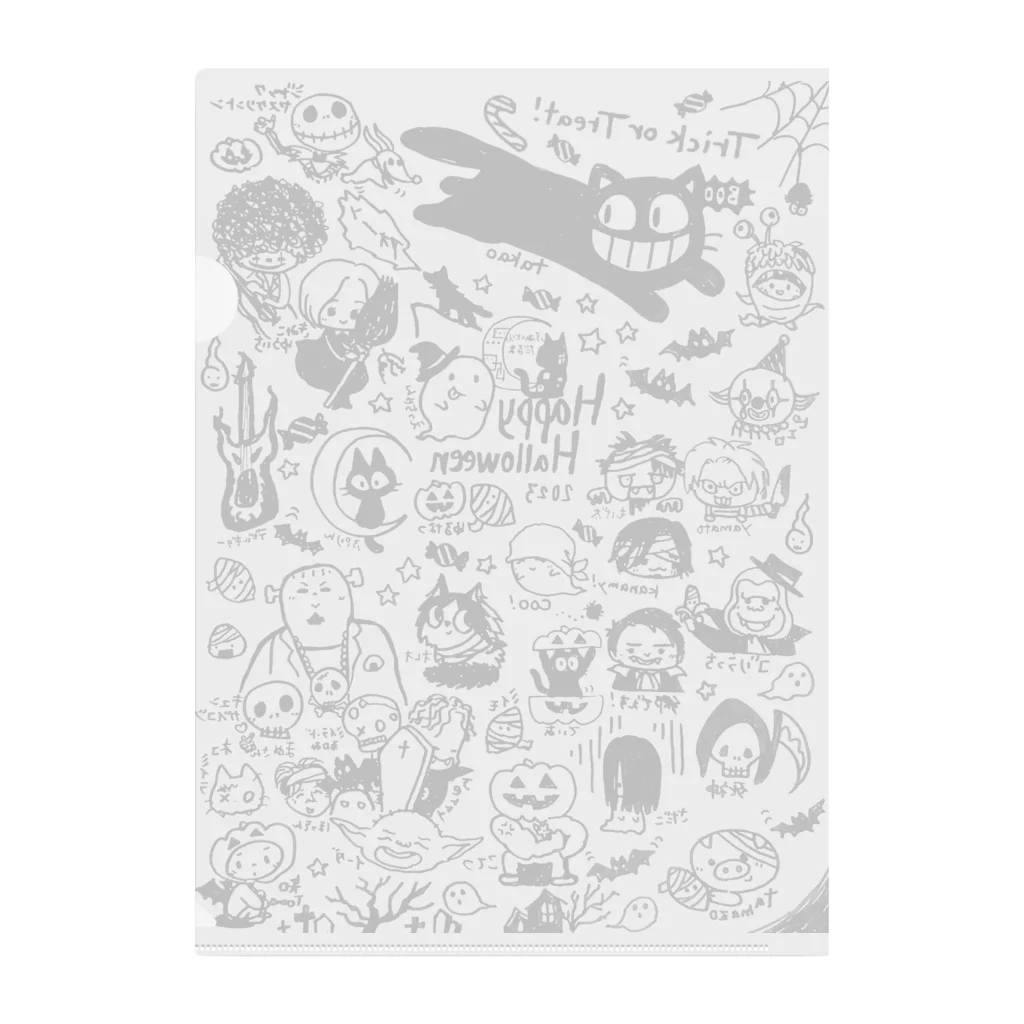 yuru.natu.artのハロウィンイラストそのまま Clear File Folder