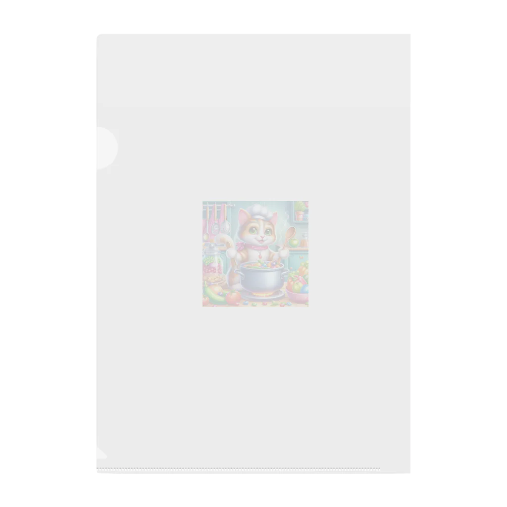 ニャーちゃんショップのクッキングキャット Clear File Folder