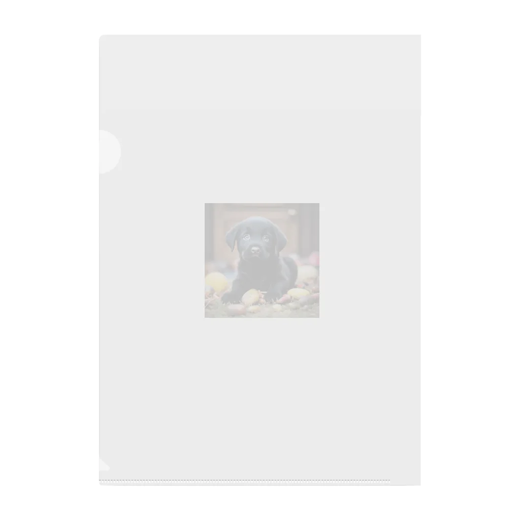Labradorの黒ラブパピー＆ハッピーストーン グッズ　 クリアファイル
