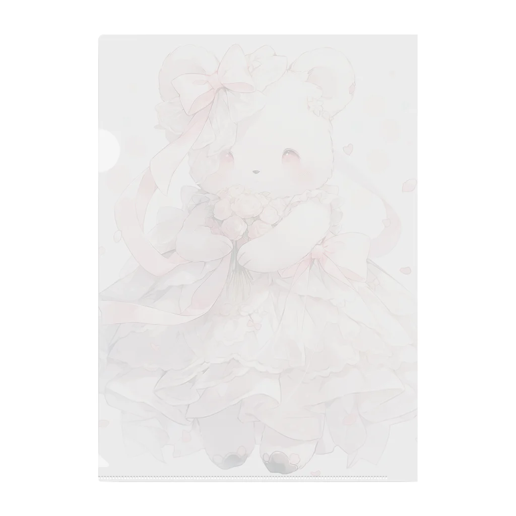 kawaii素材屋さん♡のフリルいっぱいくまちゃん🧸 Clear File Folder