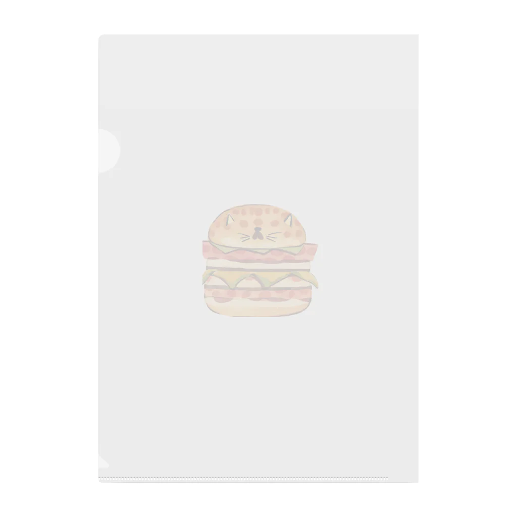 ひとやすみ　らいふのハンバーガーねこ Clear File Folder