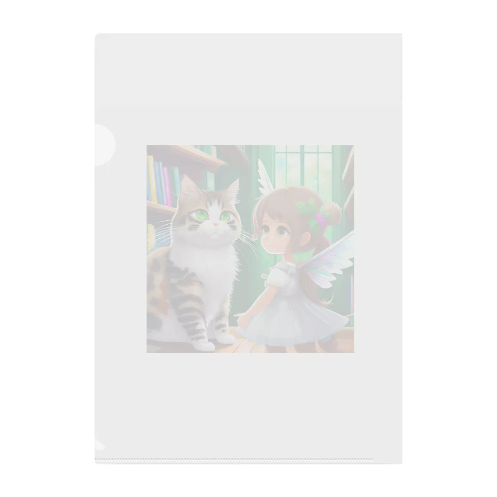 yoiyononakaの図書室の番猫と妖精 Clear File Folder