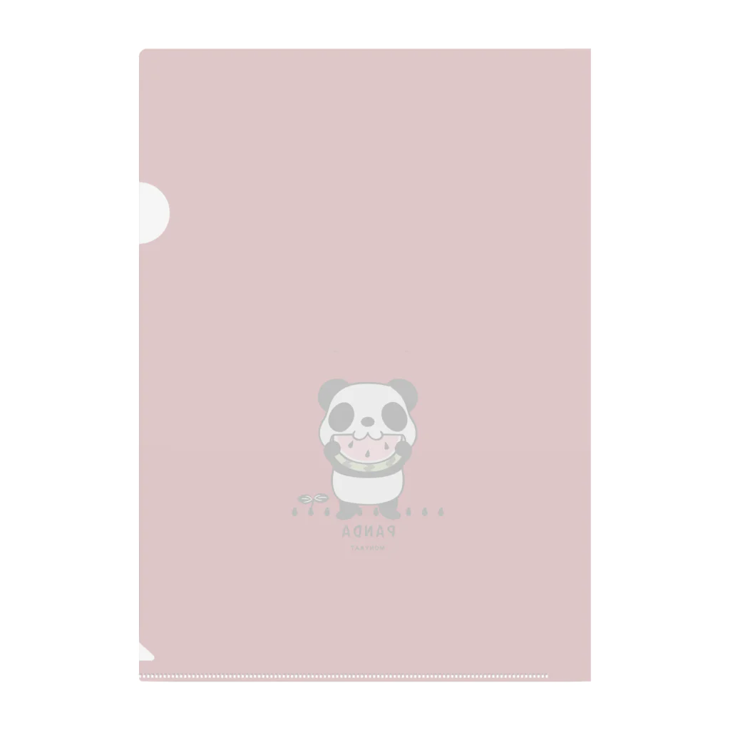 イラスト MONYAAT のスイカを食べるパンダちゃん C タオル類 Clear File Folder