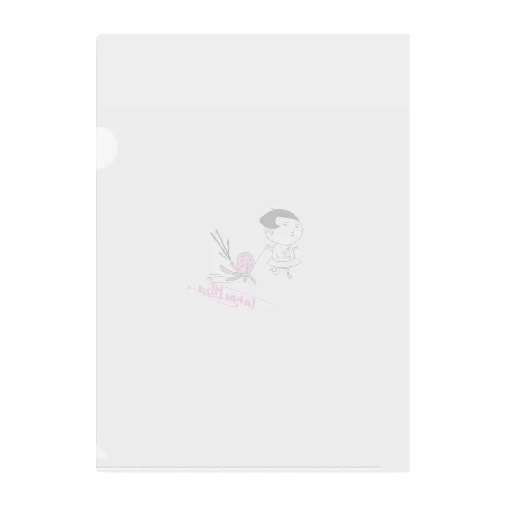 BE はっぴーのくそおかっぱ&ペットのタツロウ Clear File Folder