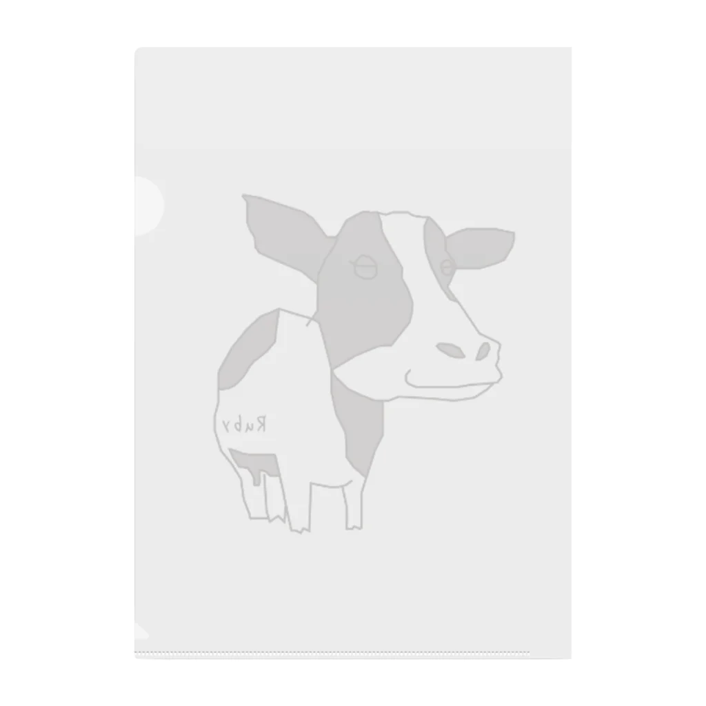 牛グッズ屋さんRubyのRubyホルスタイン牛さんロゴ Clear File Folder