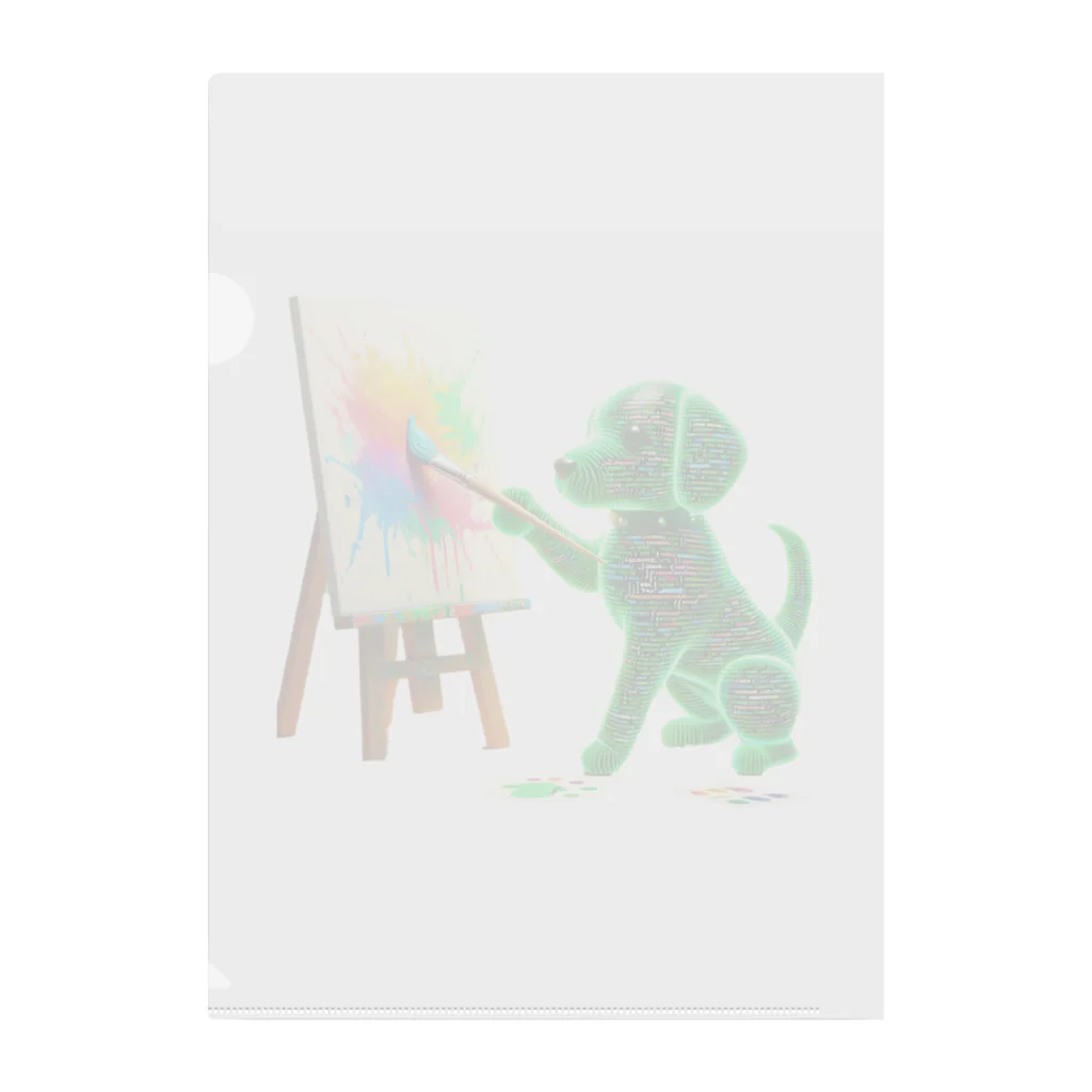 niko&PANDA shopのデジタル犬画伯見習い クリアファイル