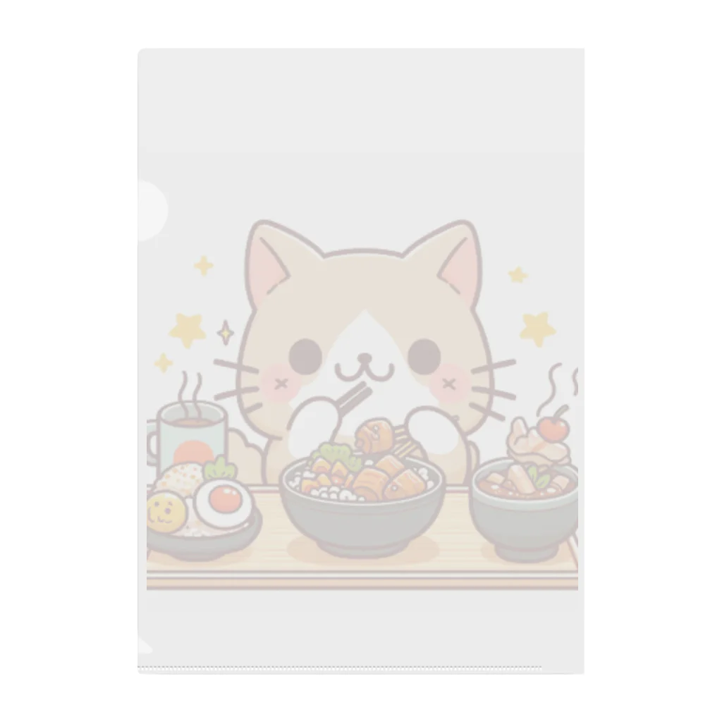 zuuu-の☆食いしん坊にゃんこ☆ Clear File Folder