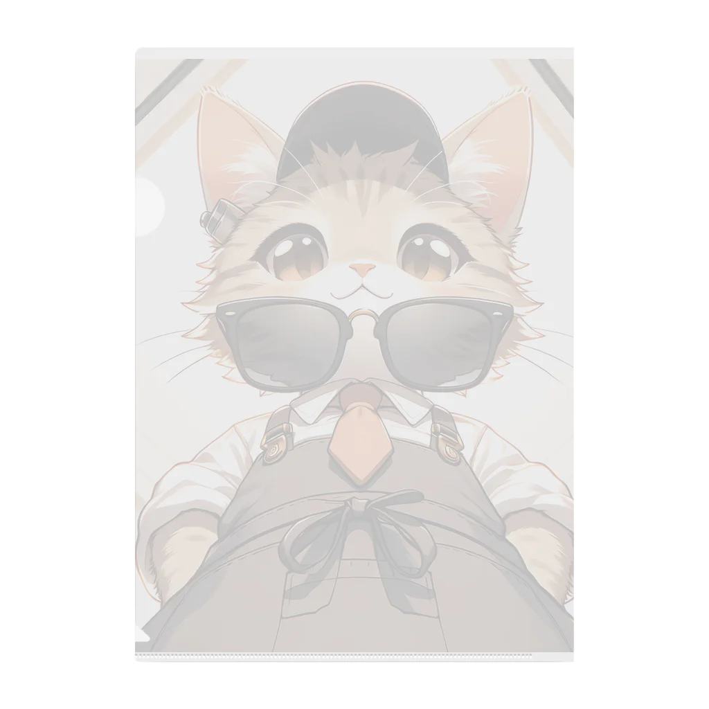 meow-sunniesのスマートニャンコ クリアファイル