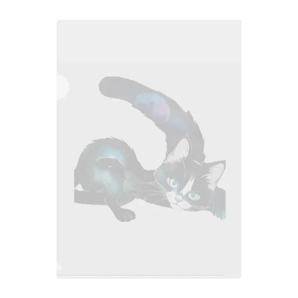 幸運のしっぽの黒猫と魔法の尻尾 Clear File Folder
