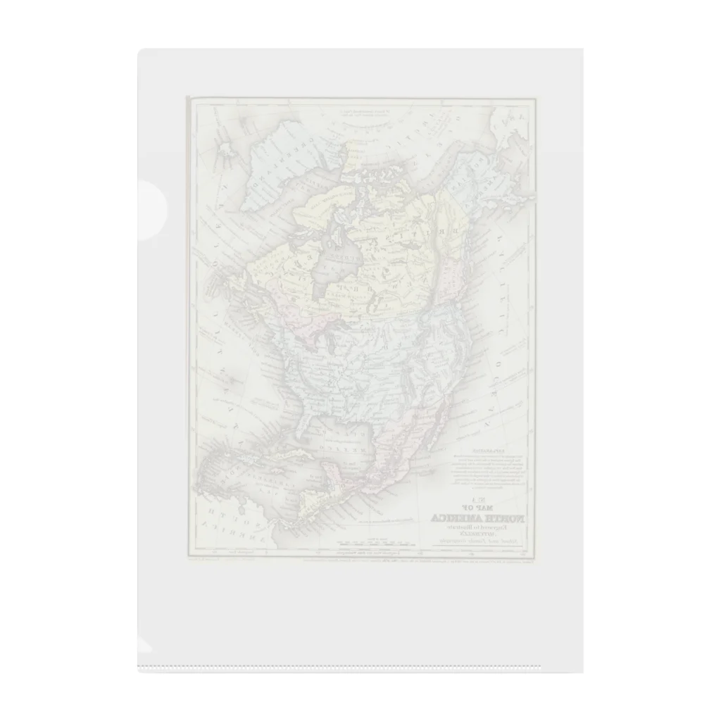 Fred HorstmanのOld Map Of North America.  北 アメリカ の 古 地図。 Clear File Folder