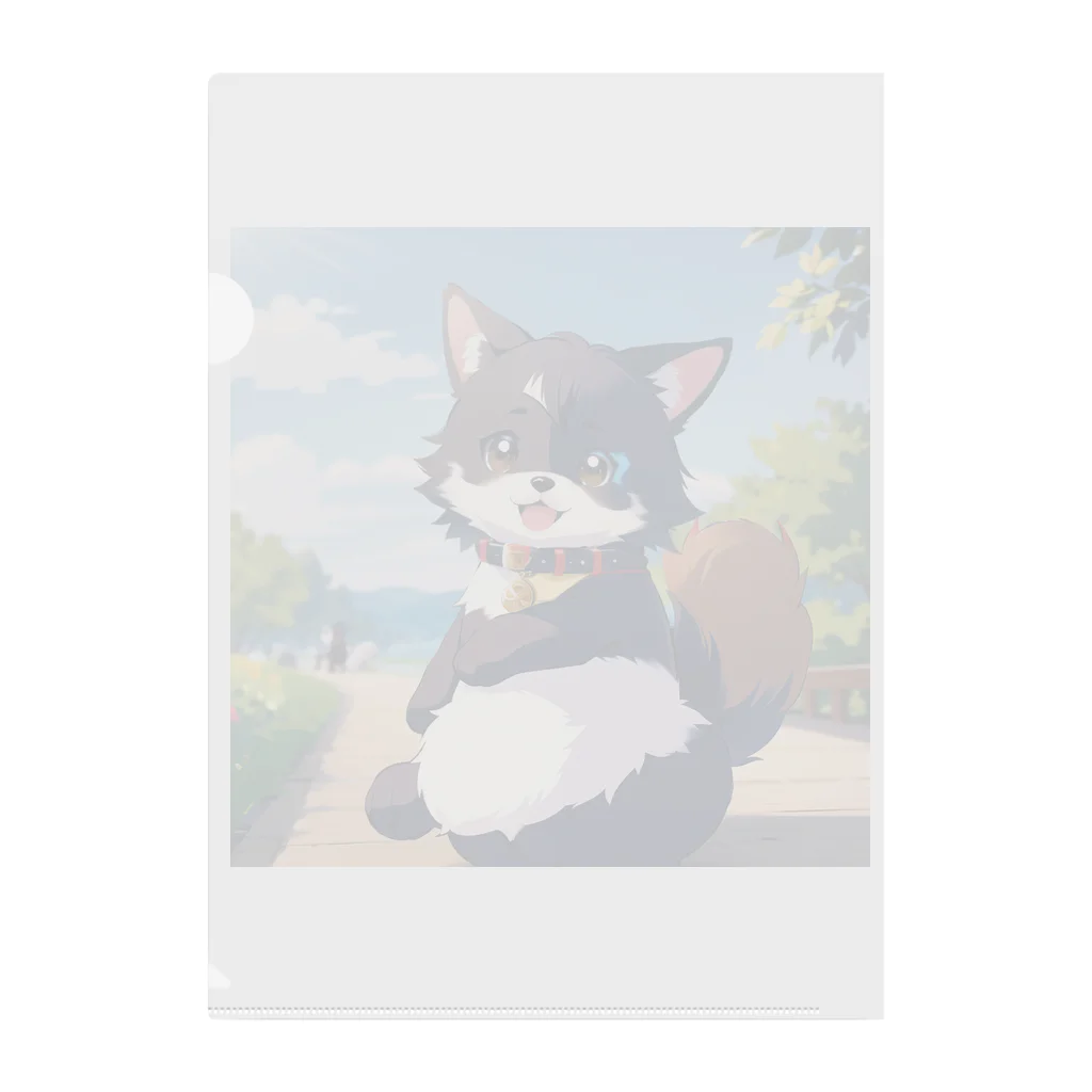 D-aerialの可愛い犬のイラスト Clear File Folder