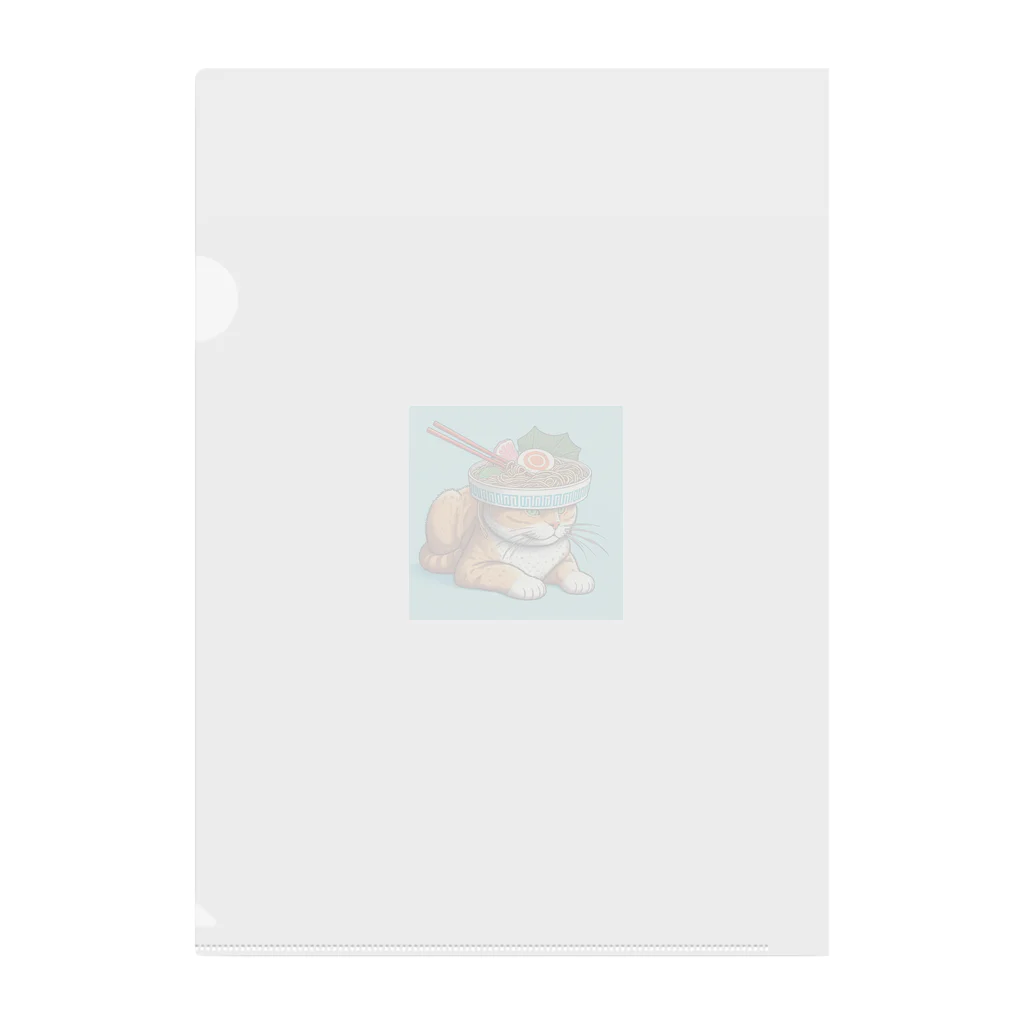 ベルギービールバー麦酒本舗公式グッズのラーメン猫 Clear File Folder