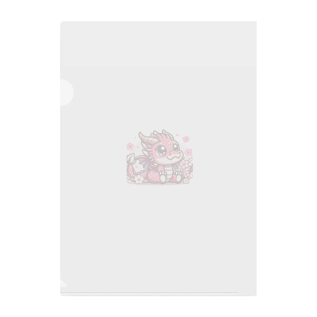 可愛らしいドラゴンのイラストグッズ店のかわいすぎるドラゴンマスコットキャラ Clear File Folder