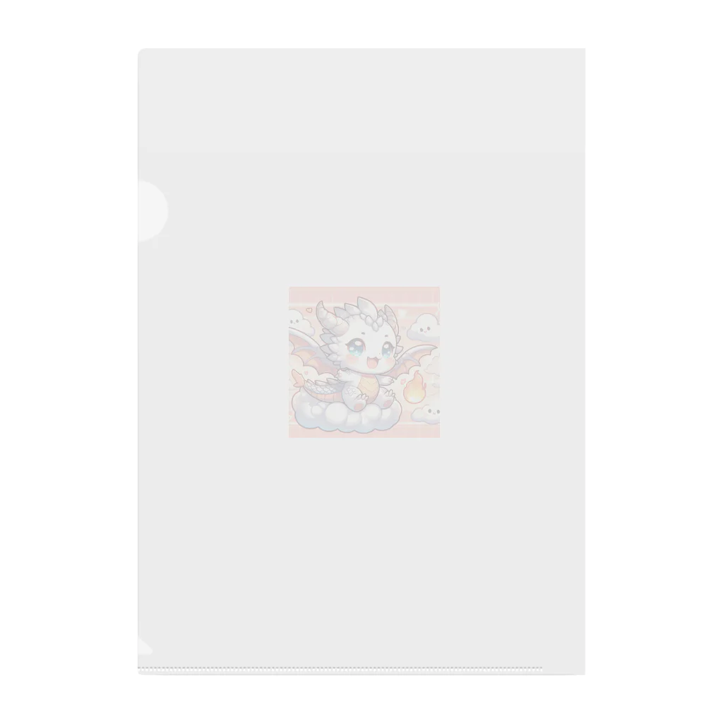 可愛らしいドラゴンのイラストグッズ店の超かわいい！マスコットキャラクターのドラゴン Clear File Folder