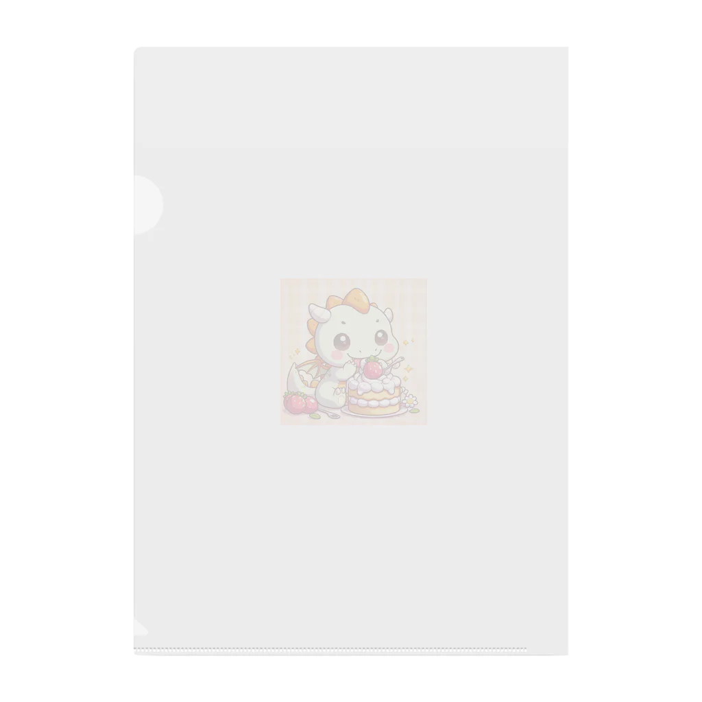 可愛らしいドラゴンのイラストグッズ店のかわいいドラゴンマスコットキャラクター Clear File Folder