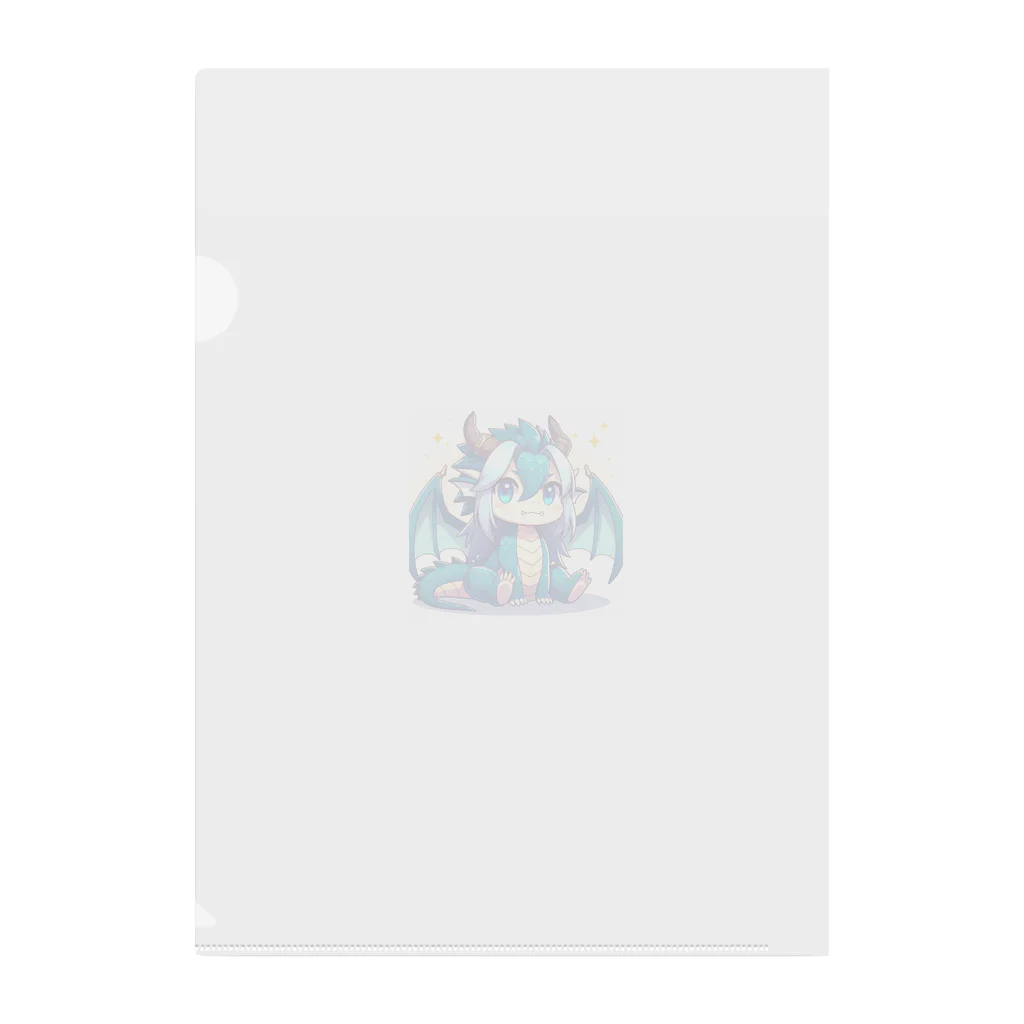 可愛らしいドラゴンのイラストグッズ店の可愛らしいドラゴンマスコット Clear File Folder