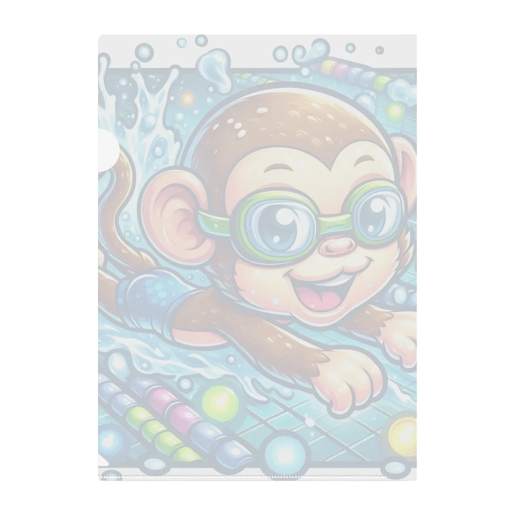 アニマルキャラクターショップのSwimming monkey Clear File Folder