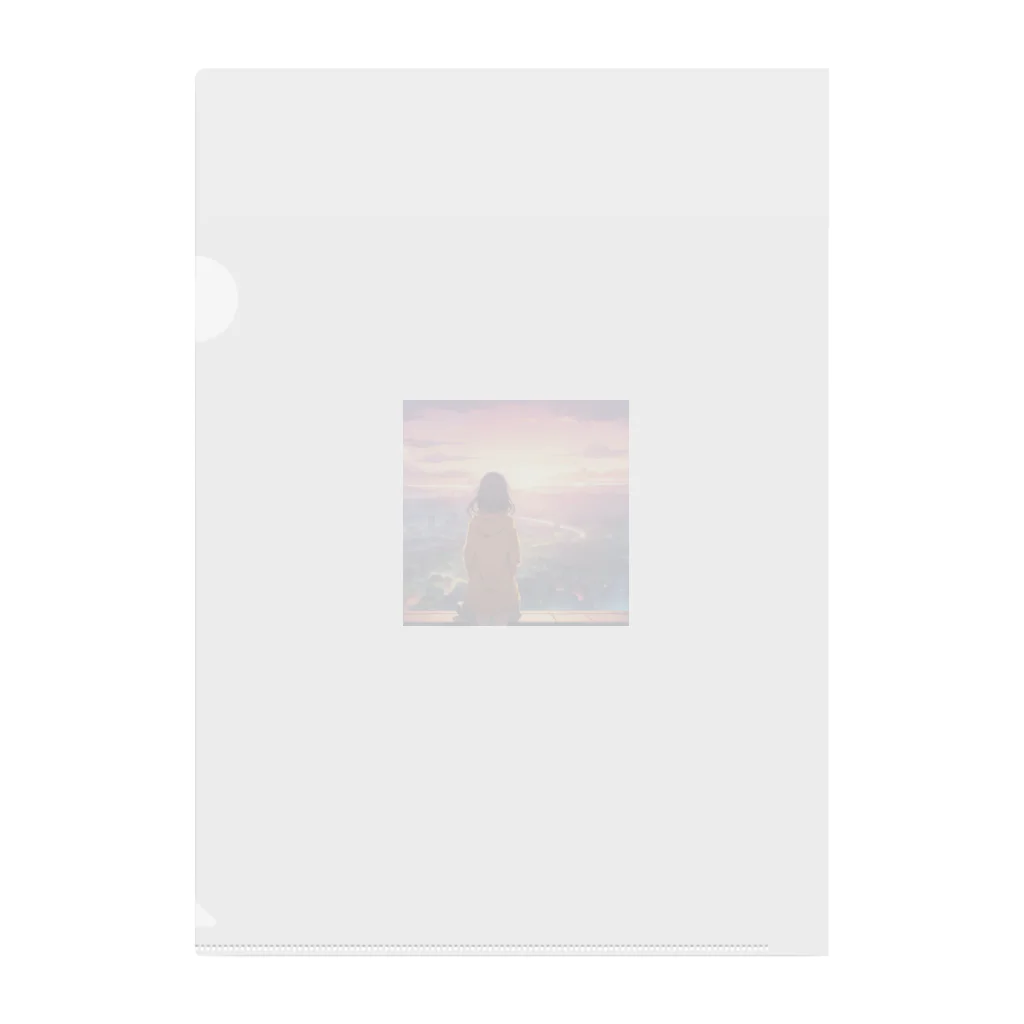241028mada-mumeinadezaina-の女性の後ろ姿 Clear File Folder