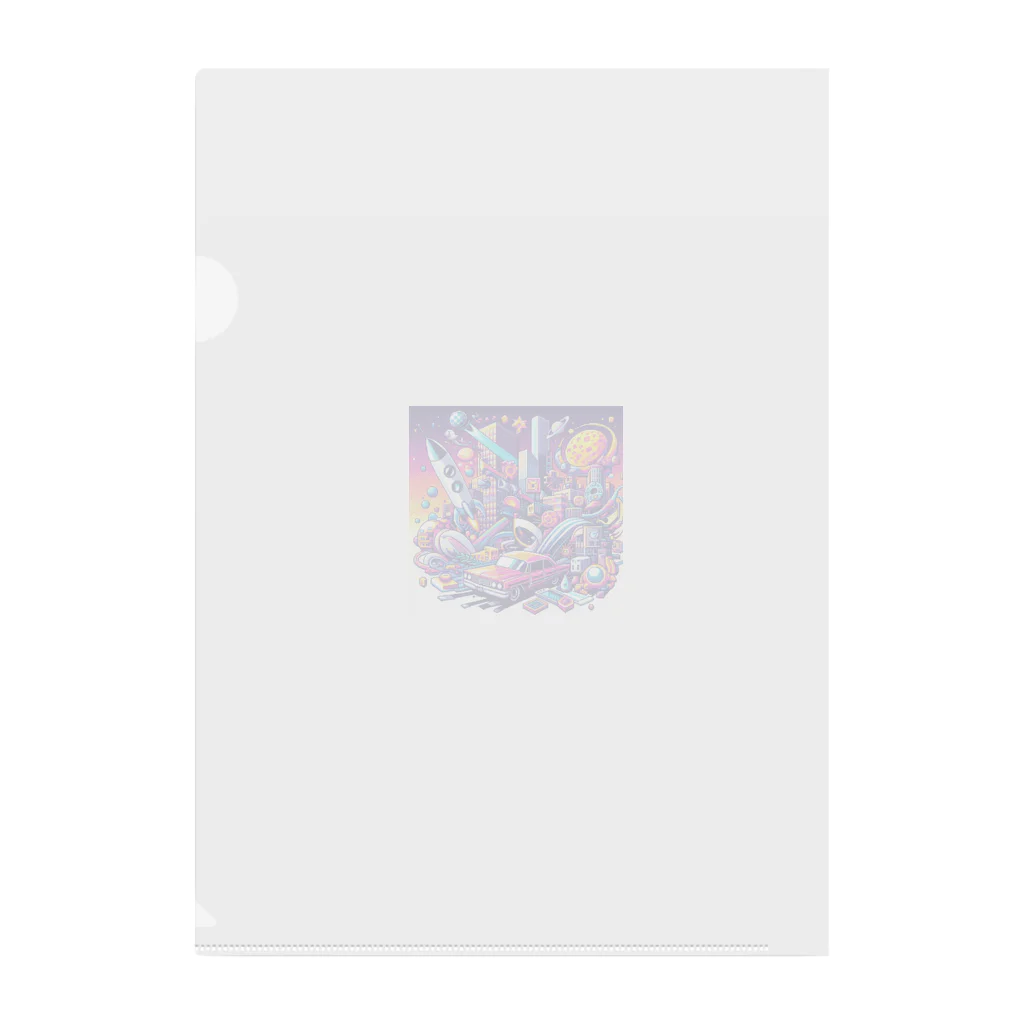 お茶目なドット絵のドッド絵世界 Clear File Folder