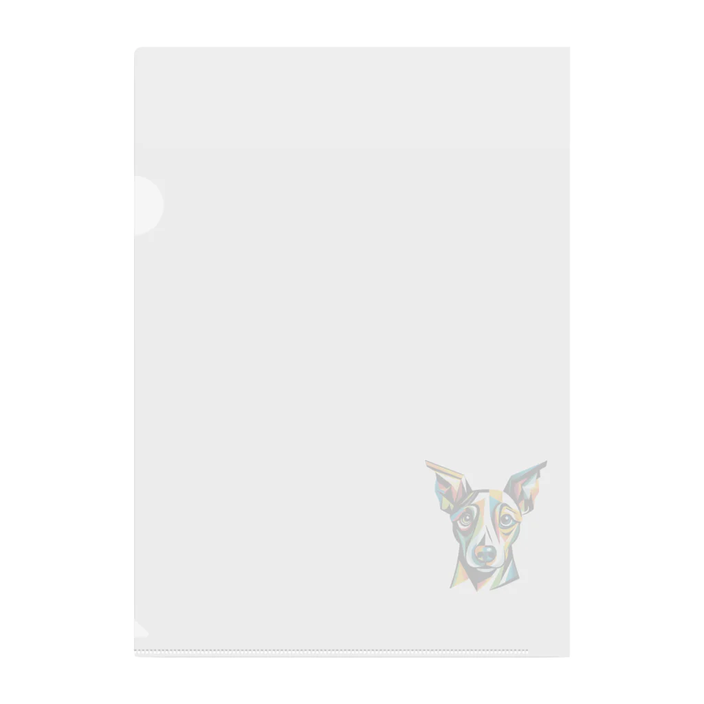 大人かわいい動物の世界のカラフルアート絵の犬 Clear File Folder