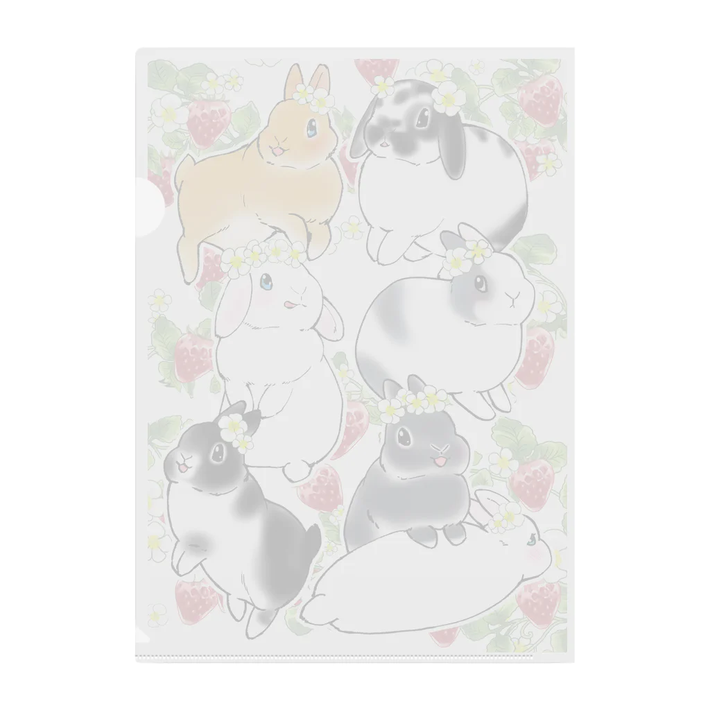 うさぎ王子のしもべのイチゴちゃんず Clear File Folder