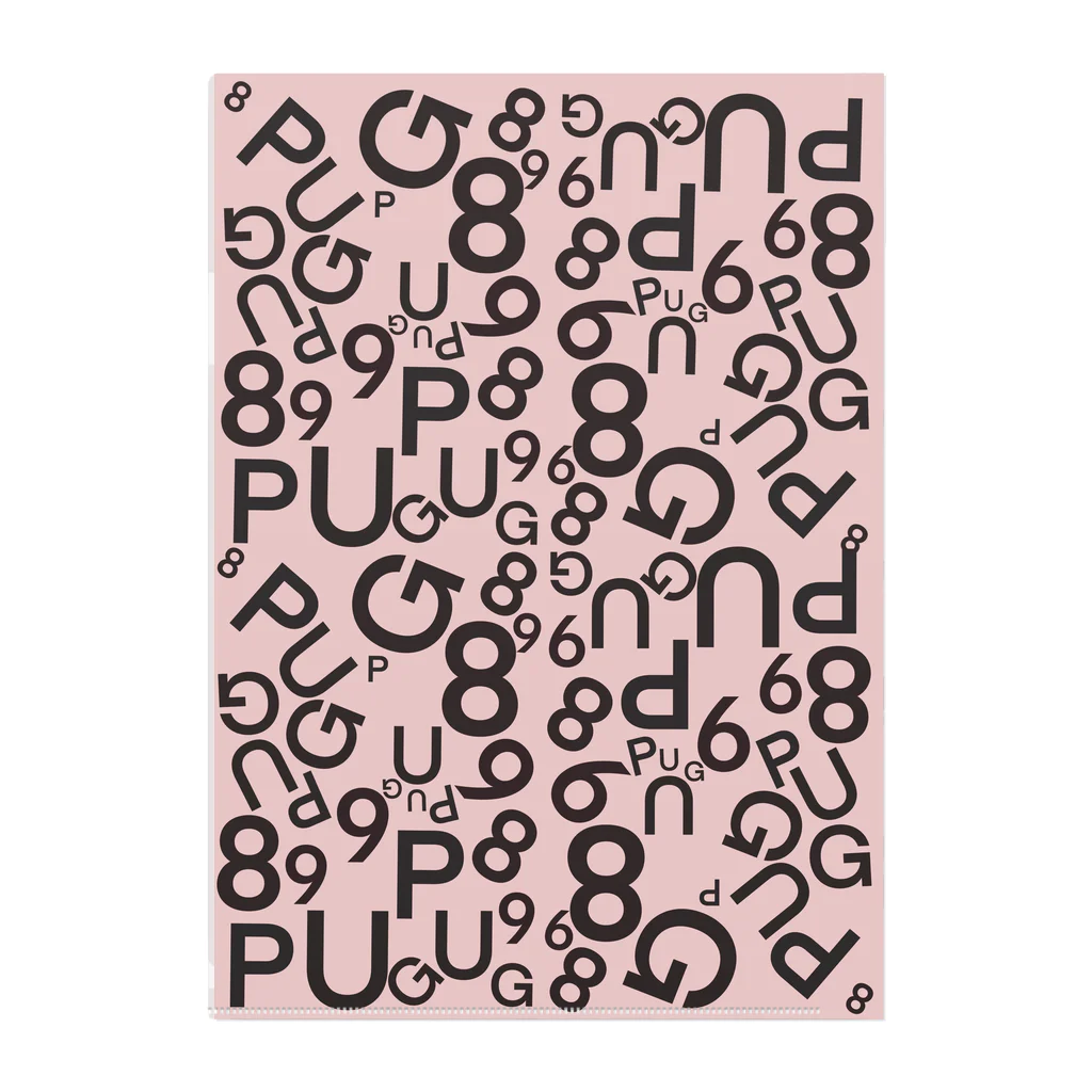 pug 89のパグ　ロゴ Clear File Folder