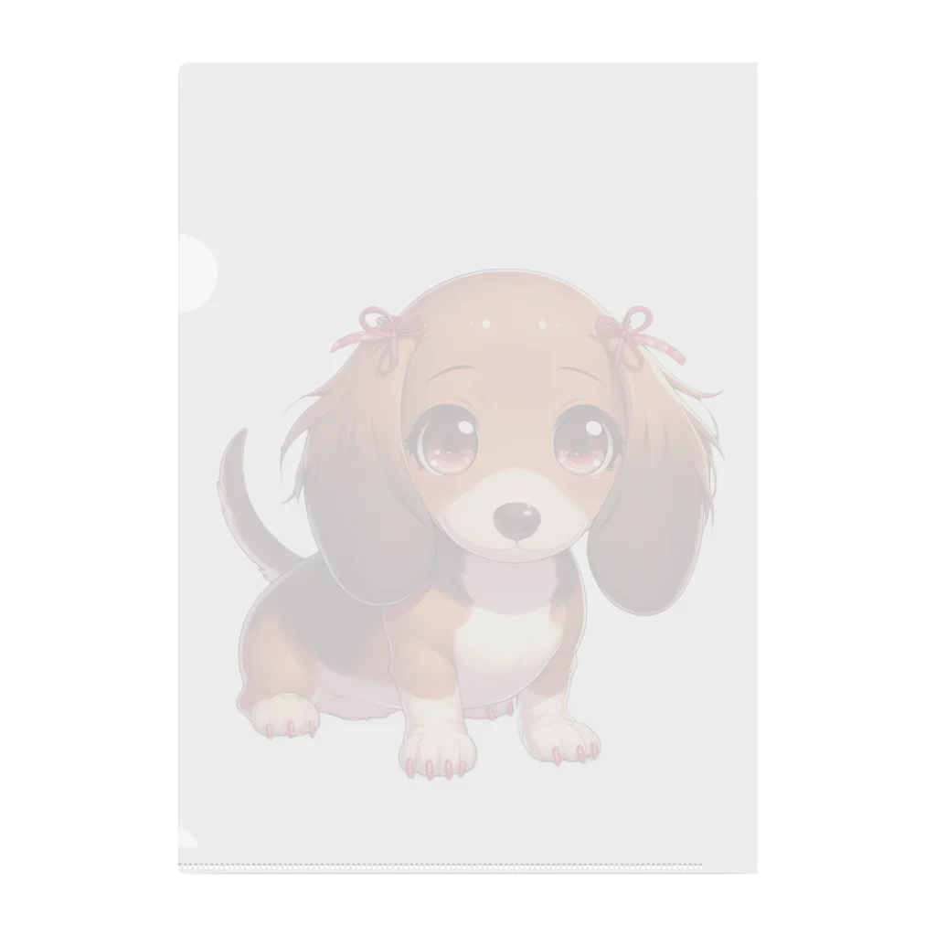 Dog Selectionのミニチュアダックス　女の子　アイテム Clear File Folder