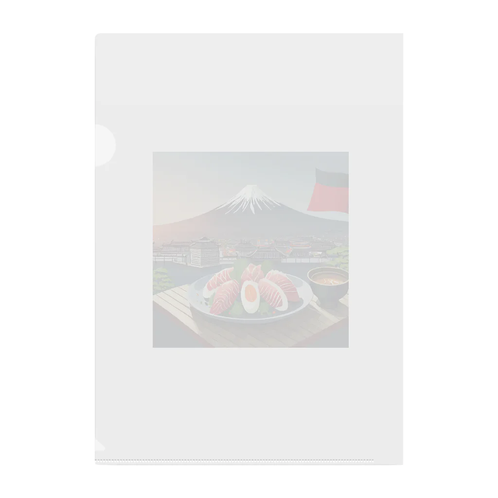 yamasan_の日本の食べ物 Clear File Folder