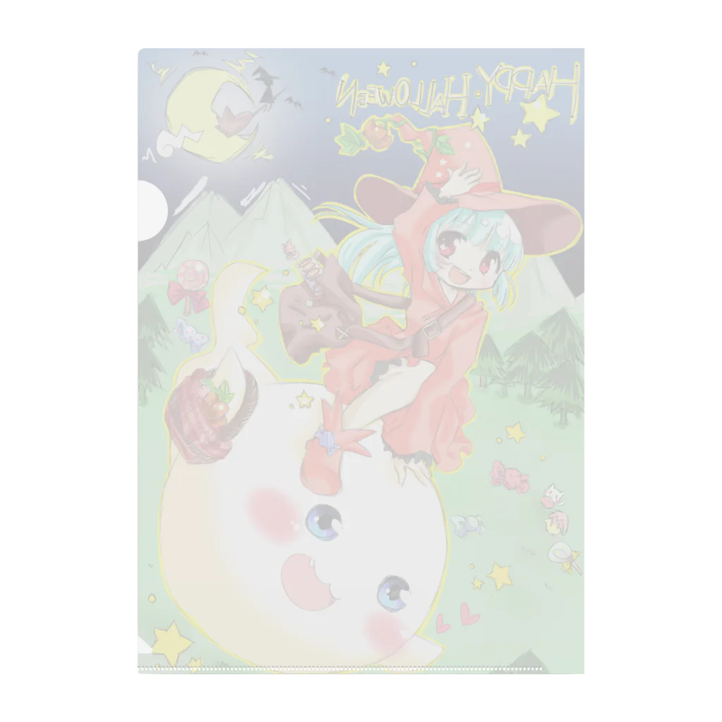 あーとイラスト工房のおばけさんと魔女っ子ちゃん Clear File Folder