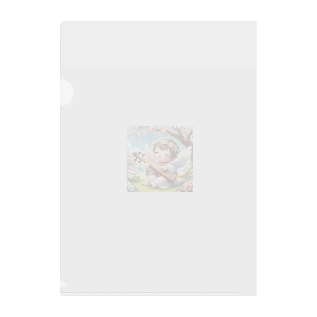 天使の館の琴を奏でる天使 Clear File Folder