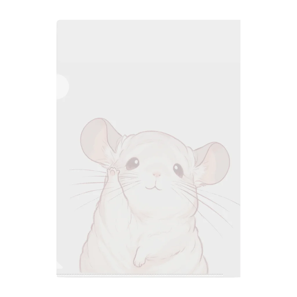 もふっとチンチラ🐭のおてあげチンチラ Clear File Folder