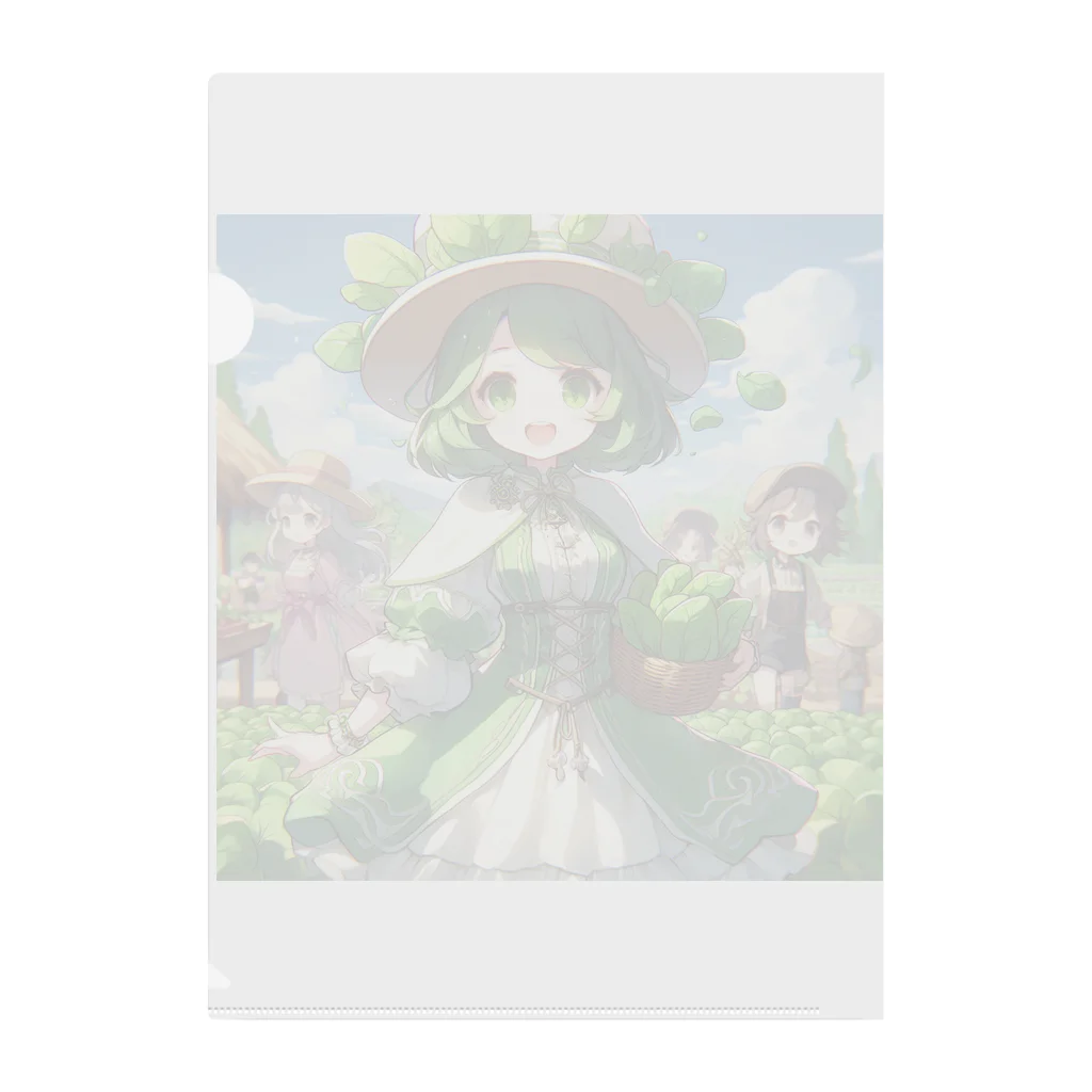 大地の宝物のほうれん草をモチーフにしたアニメキャラクター「スプリナ」 Clear File Folder