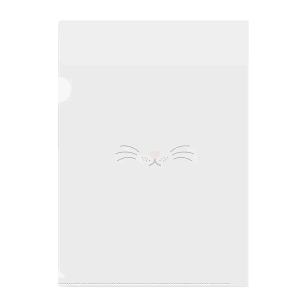 あにまるマスクのシンプルでかわいい猫の顔01 Clear File Folder