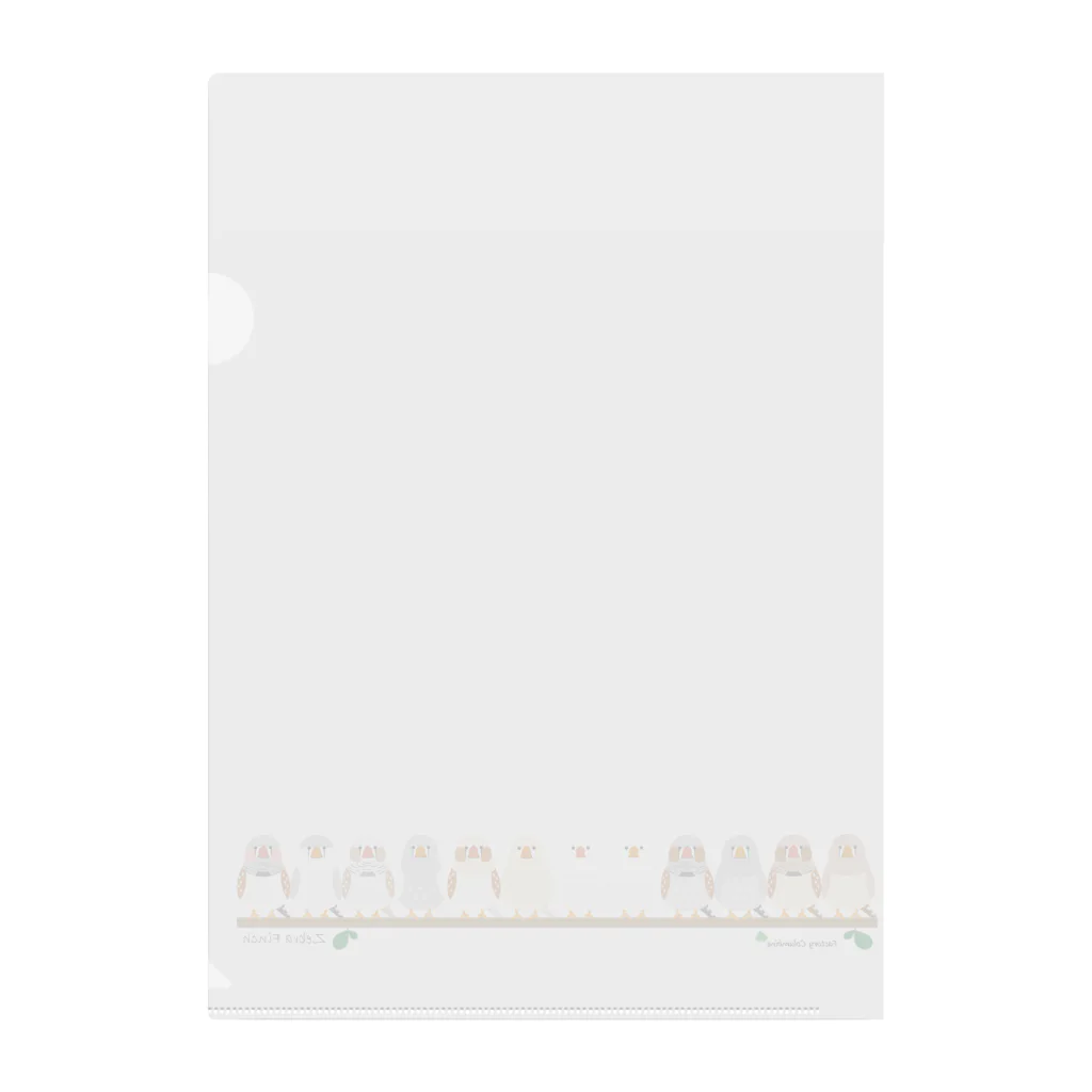 Happy birdsの横ならび キンカ Clear File Folder