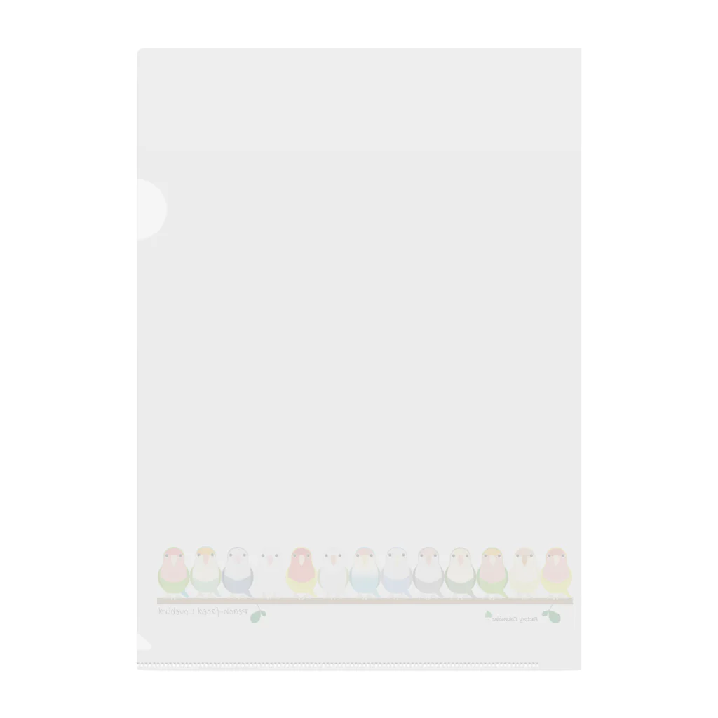 Happy birdsの横ならび コザクラ Clear File Folder