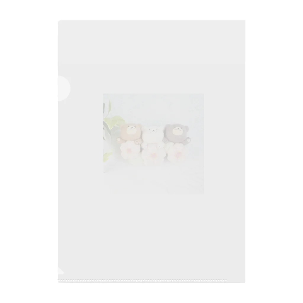 kumamia（くまみあ）のくまの3兄弟（桜） Clear File Folder