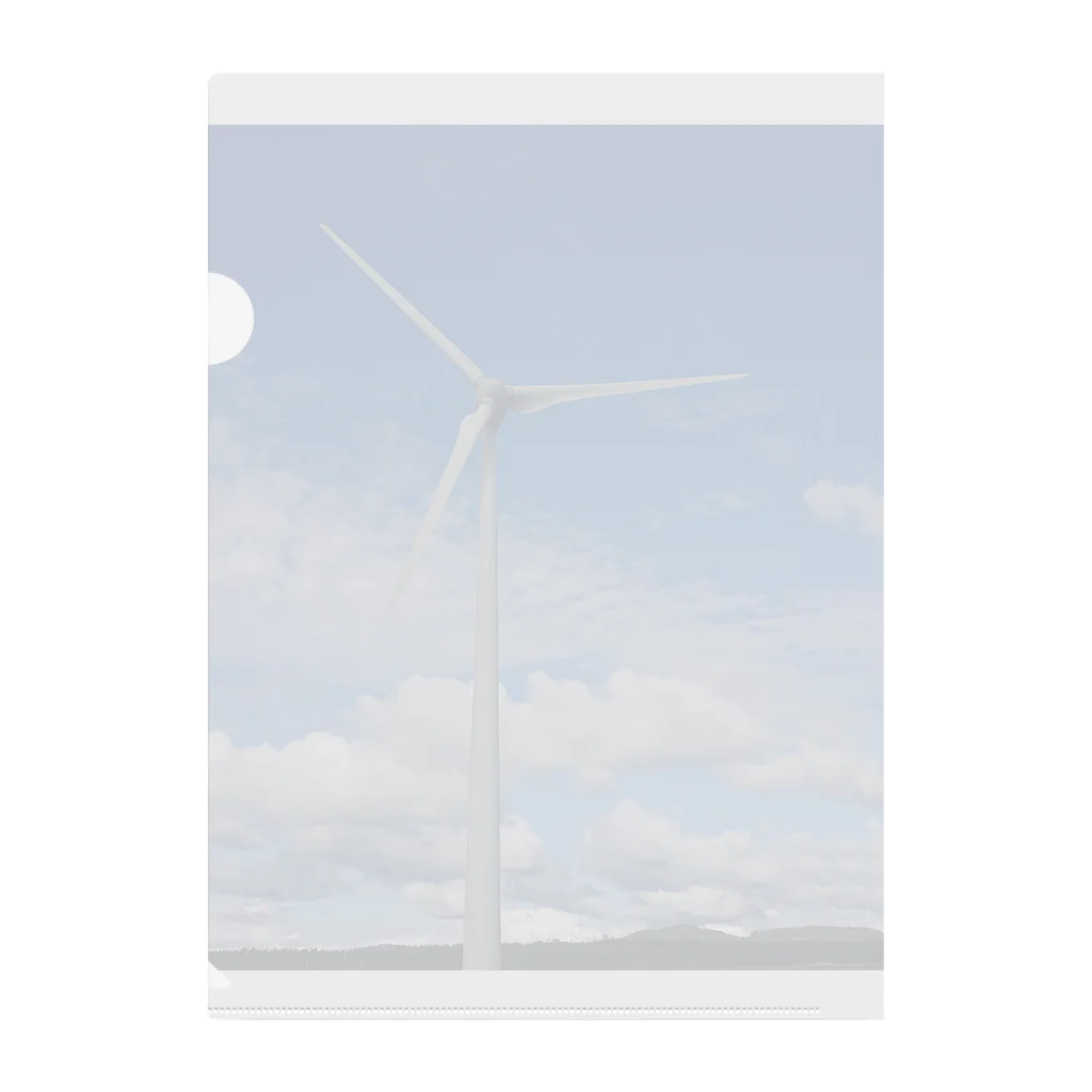 渡部　擁介の青い空と風車 Clear File Folder