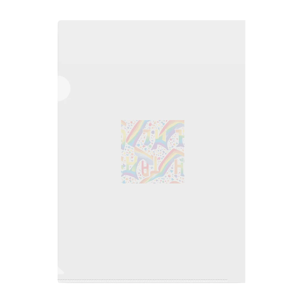 Happy　Rainbow　Flagのレインボーフラッグ Clear File Folder